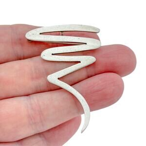Vintage Taxco Mexican Modernist Sterling Silver 925 Abstract Zigzag Brooch